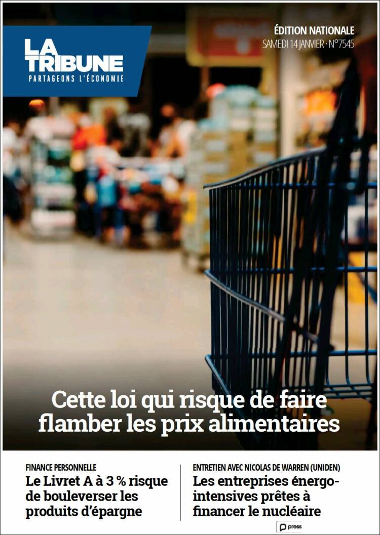 Portada de La Tribune (Francia)