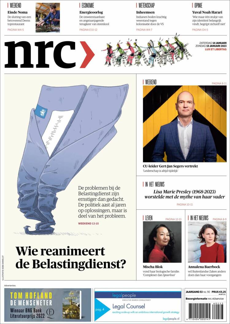 Portada de NRC Handelsblad (Pa&iacute;ses Bajos)