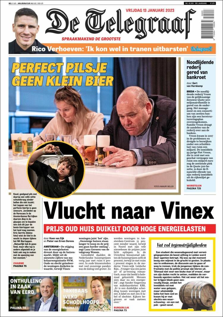 Portada de De Telegraaf (Pa&iacute;ses Bajos)
