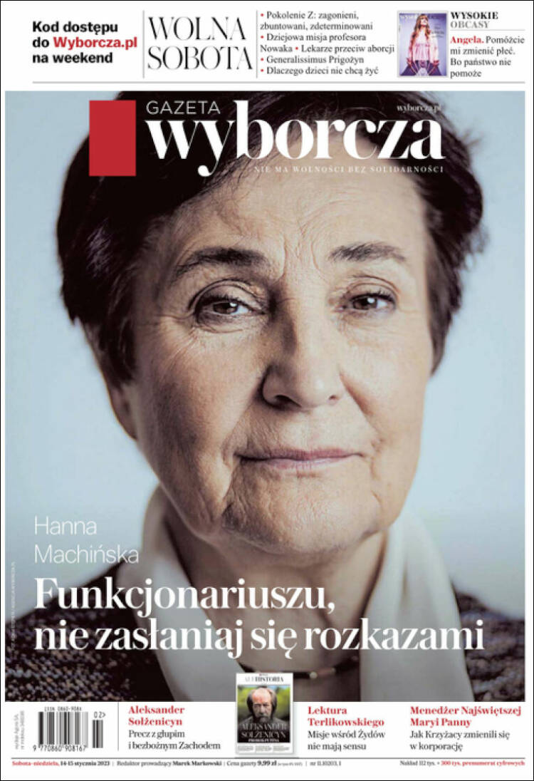 Portada de Gazeta Wyborcza (Polonia)