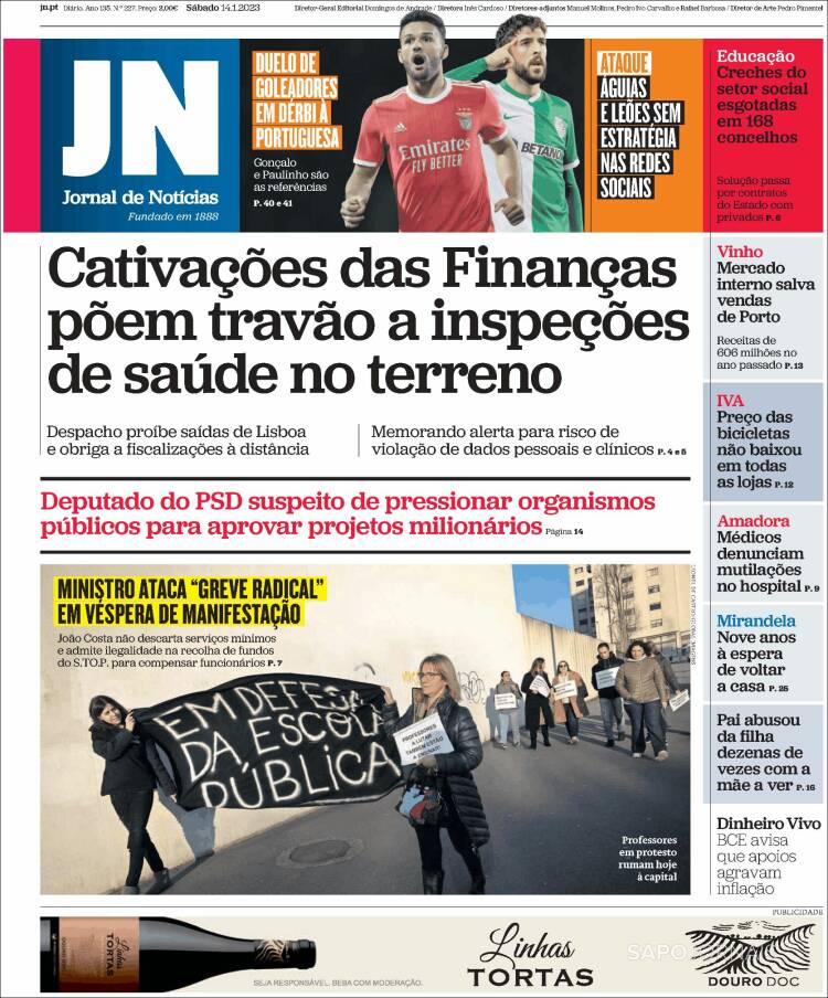 Portada de Jornal de Notícias (Portugal)