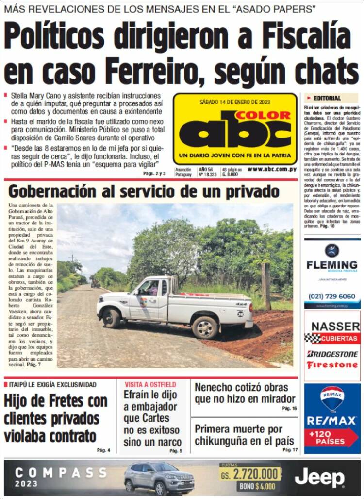Portada de ABC Color (Paraguay)