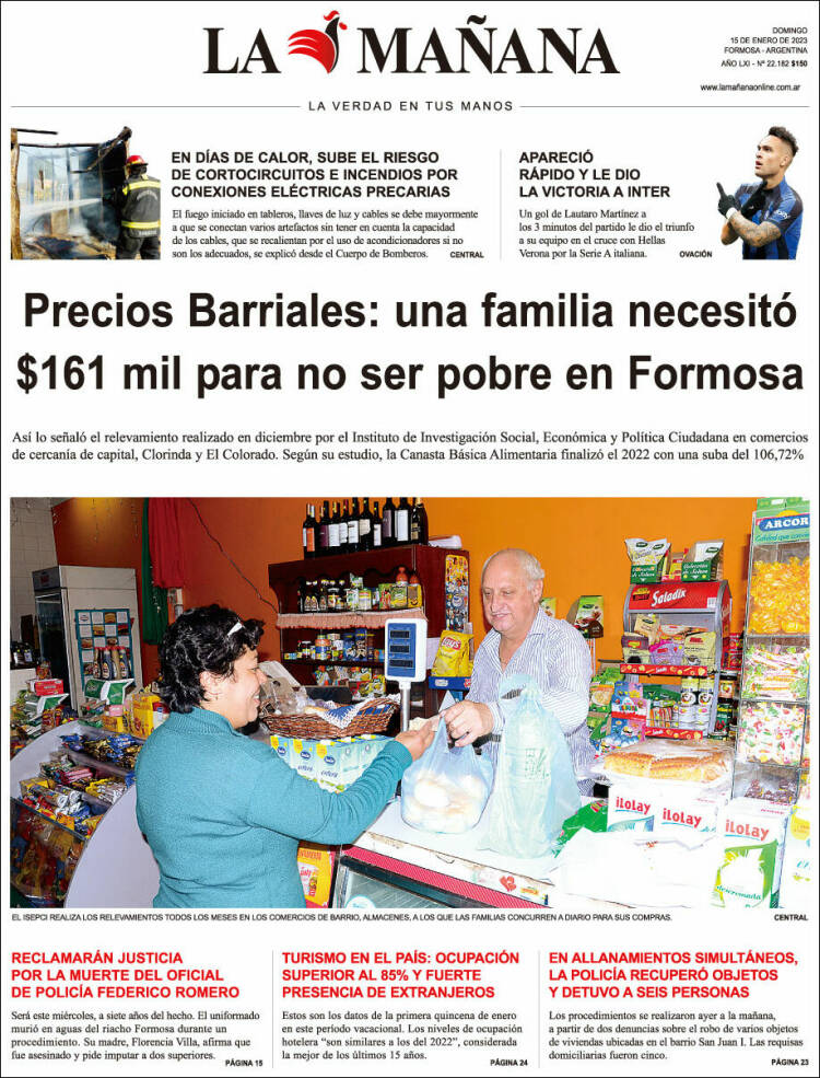 Portada de Diario La Mañana (Argentina)