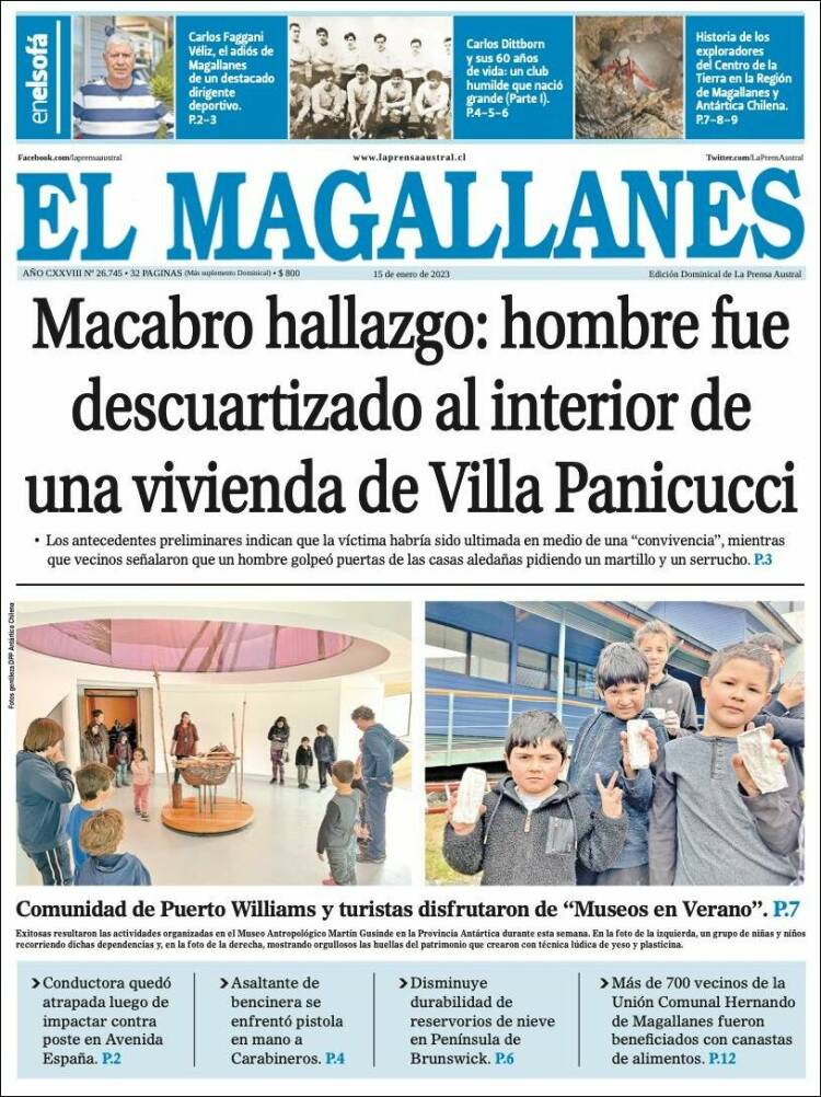 Portada de El Magallanes (Chile)