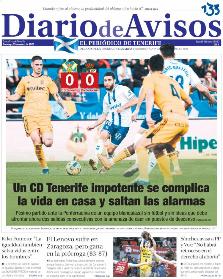 Portada de Diarios de Avisos (Espa&ntilde;a)