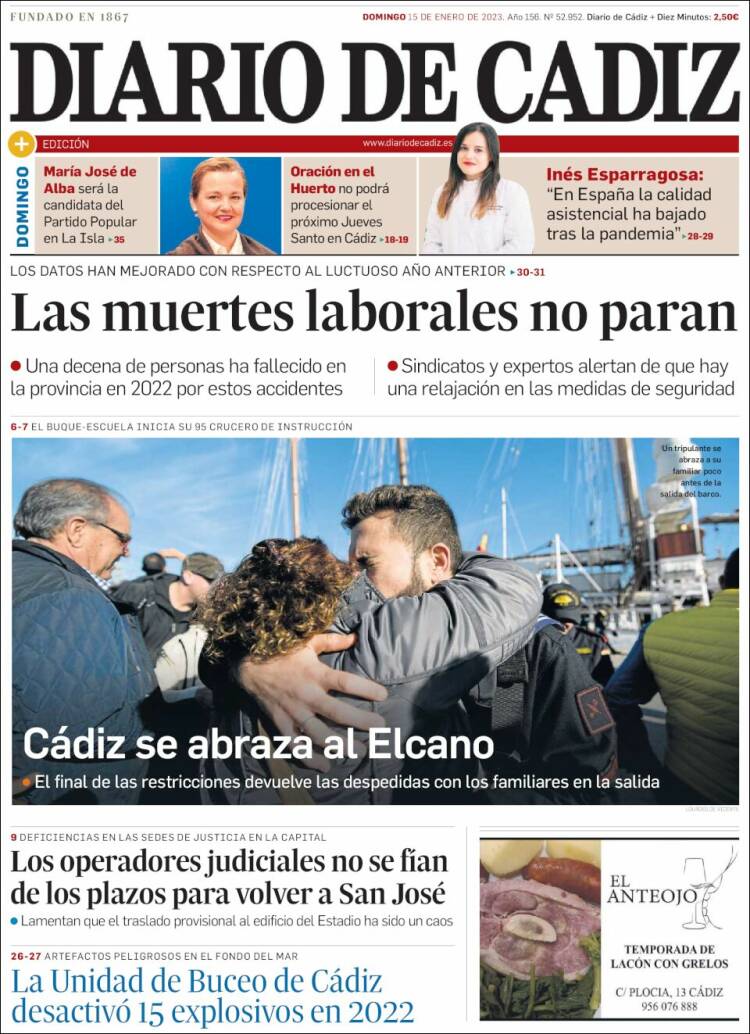 Portada de Diario de Cádiz (Espa&ntilde;a)