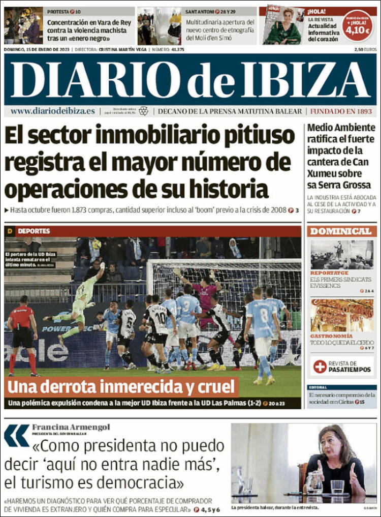 Portada de Diario de Ibiza (Espa&ntilde;a)