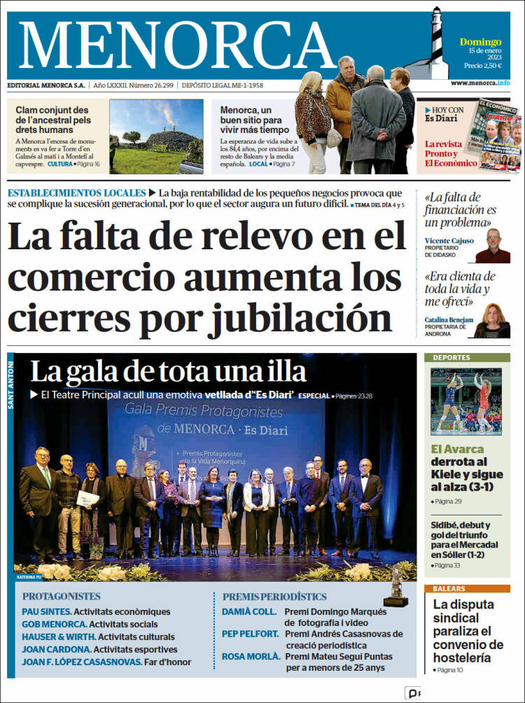 Portada de Menorca - Diario Insular (Espa&ntilde;a)