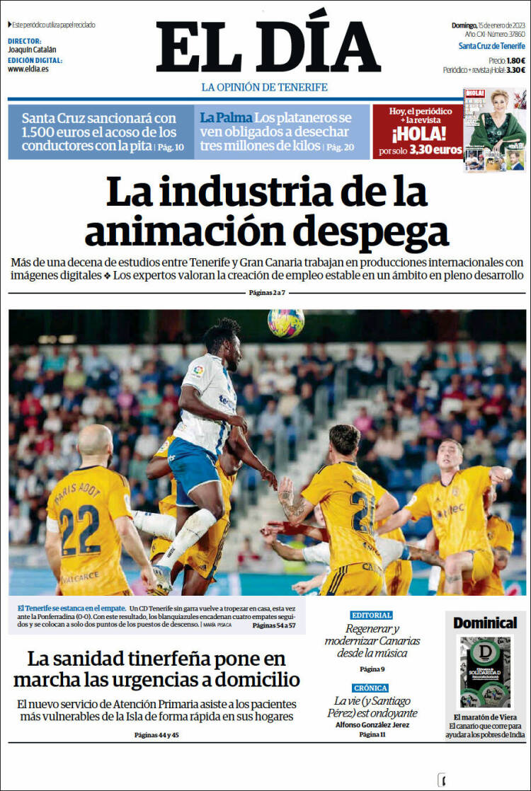 Portada de El Día (Espa&ntilde;a)