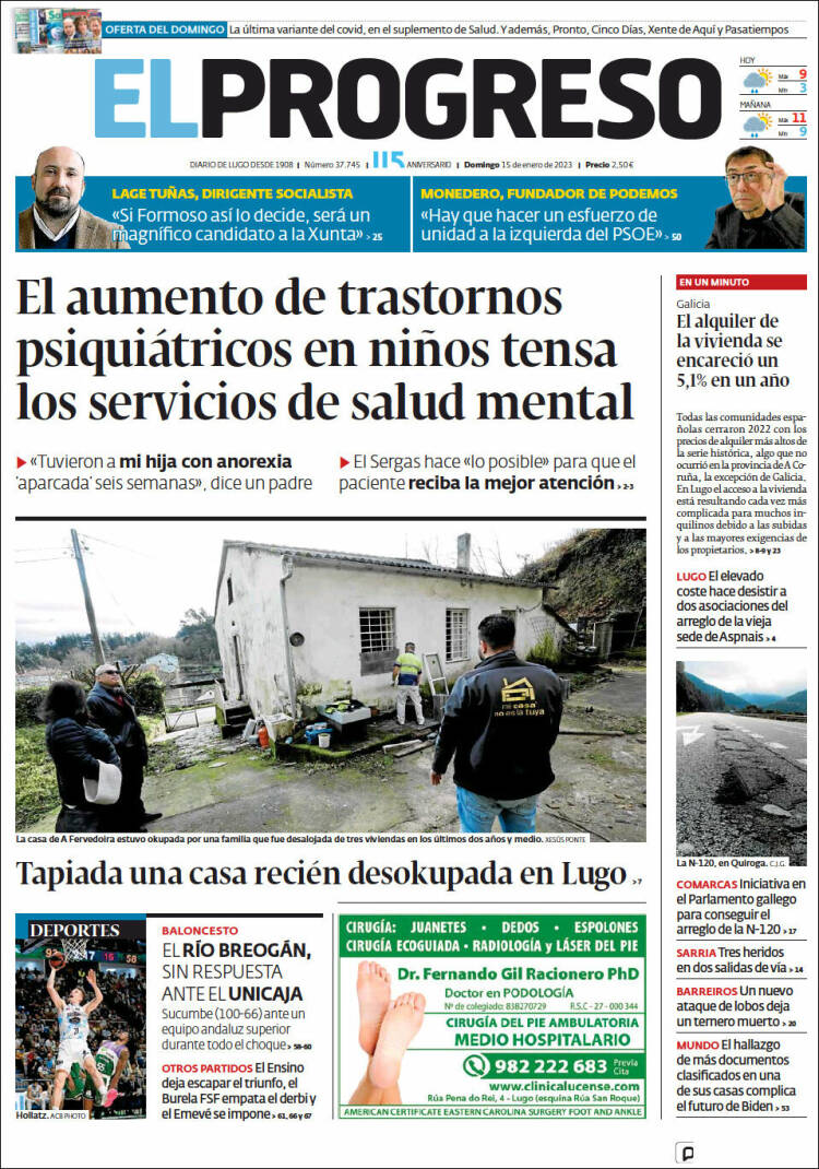 Portada de El Progreso (Espa&ntilde;a)