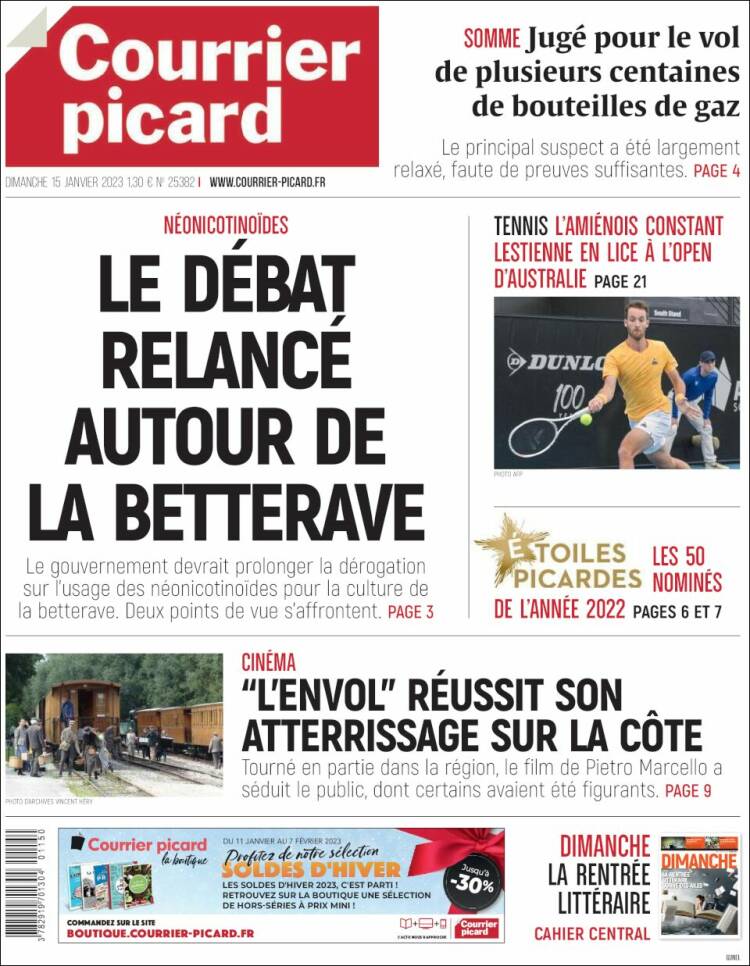 Portada de Courrier Picard (Francia)