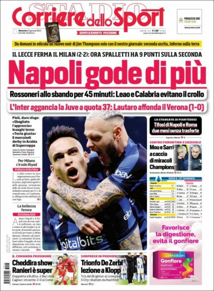 Portada de Corriere dello Sport (Italia)