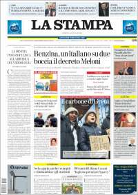 Portada de La Stampa (Italia)