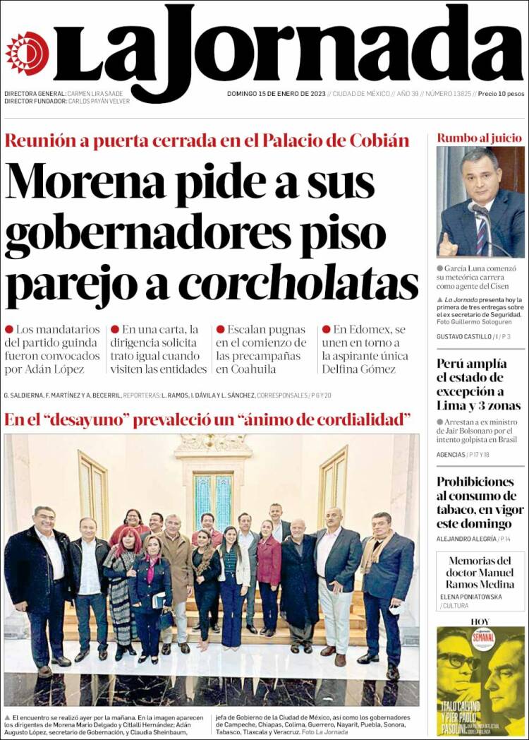 Portada de La Jornada (M&eacute;xico)