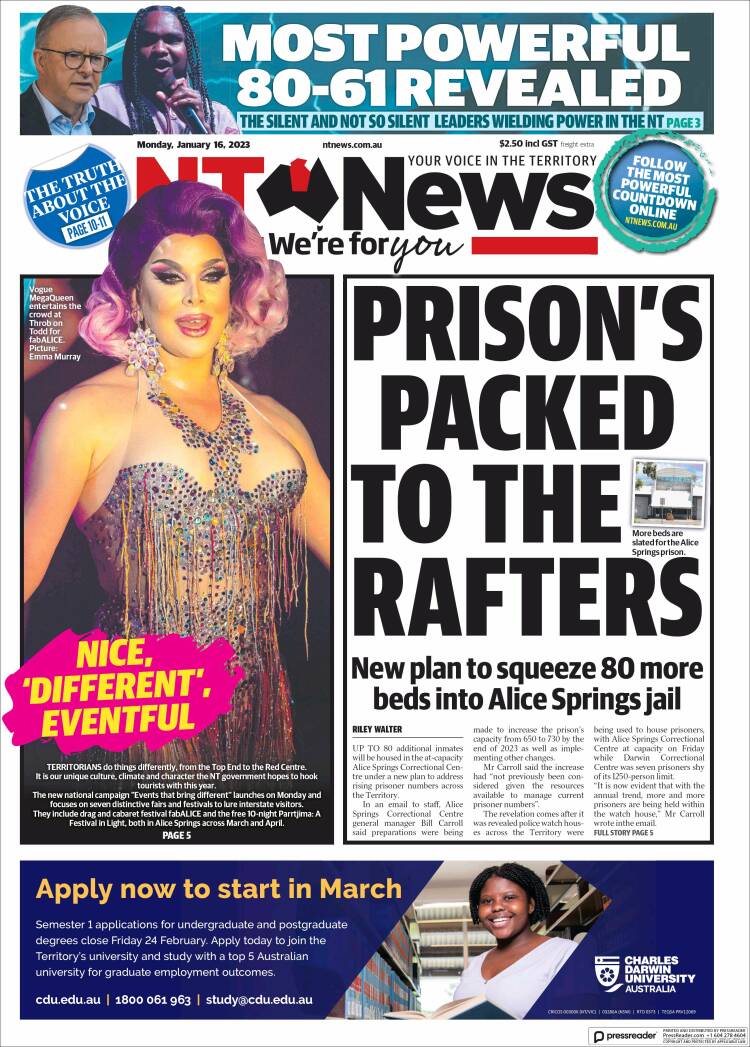 Portada de Northern Territory News (Australia)