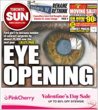 Portada de The Toronto Sun (Canadá)