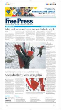 Portada de Winnipeg Free Press (Canadá)