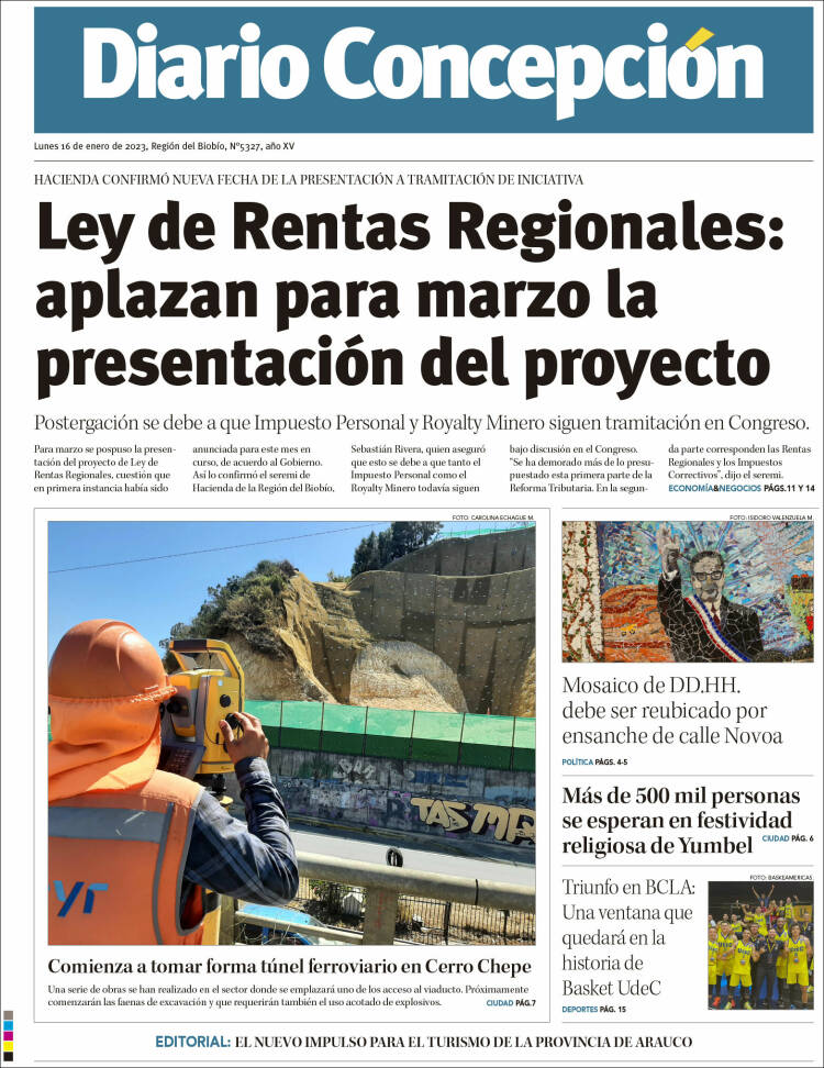 Portada de Diario de Concepción (Chile)