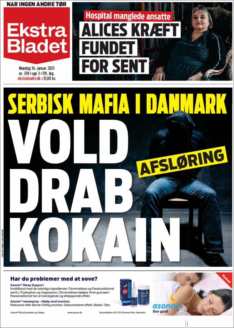 Portada de Ekstra Bladet (Dinamarca)