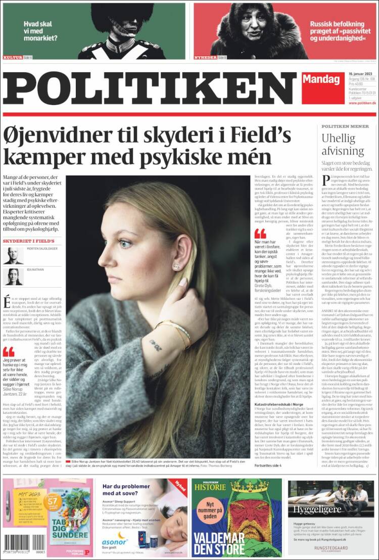 Portada de Politiken (Dinamarca)