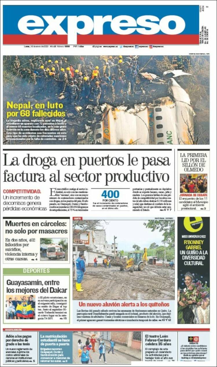 Portada de Expreso (Ecuador)