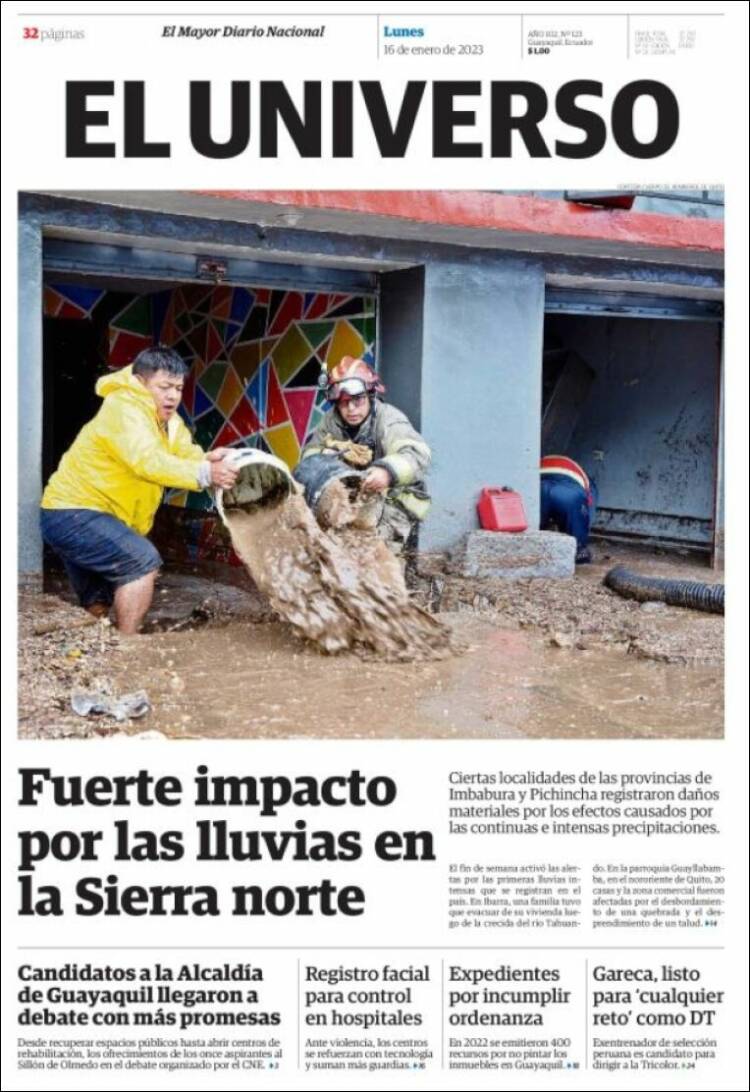 Portada de El Universo - Ecuador (Ecuador)