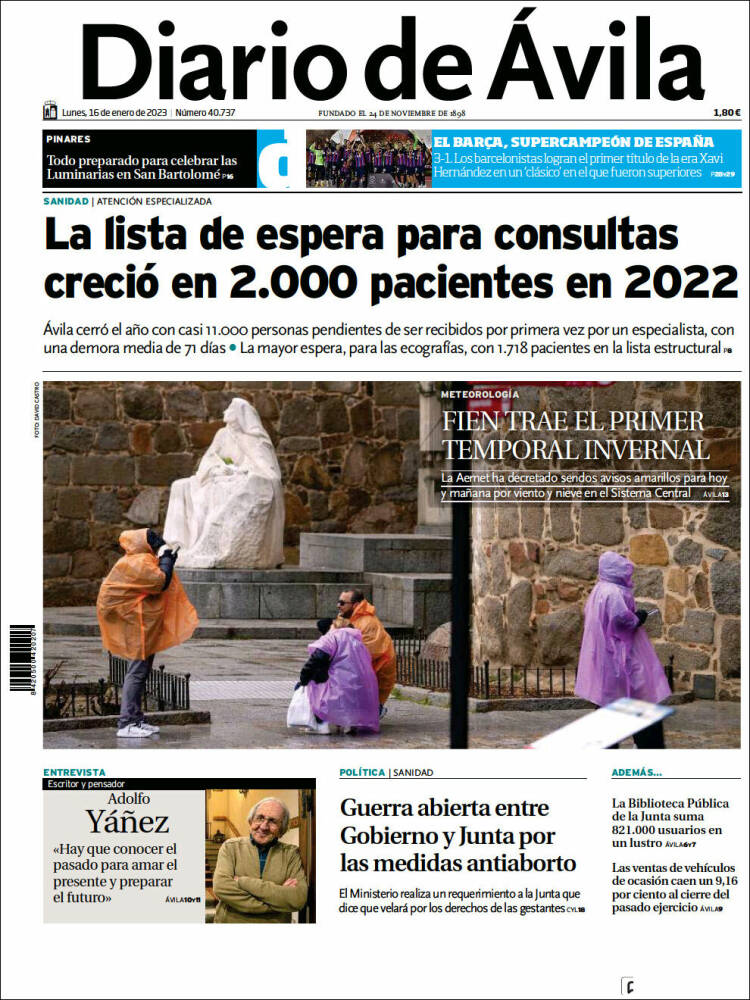 Portada de Diario de Ávila (España)