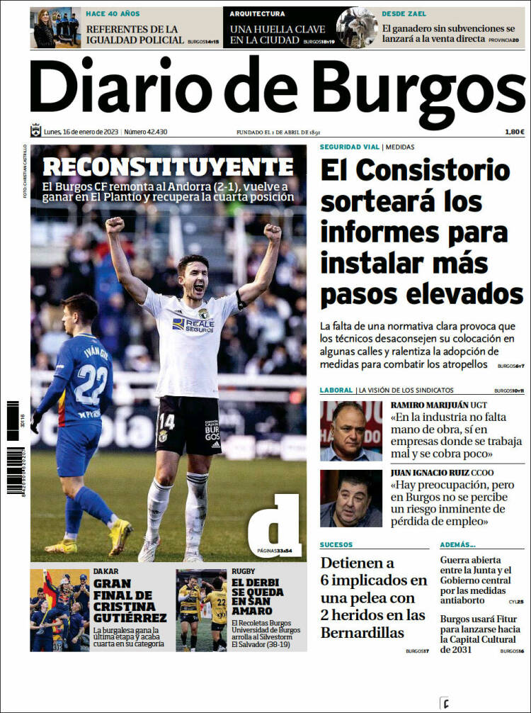 Portada de Diario de Burgos (España)