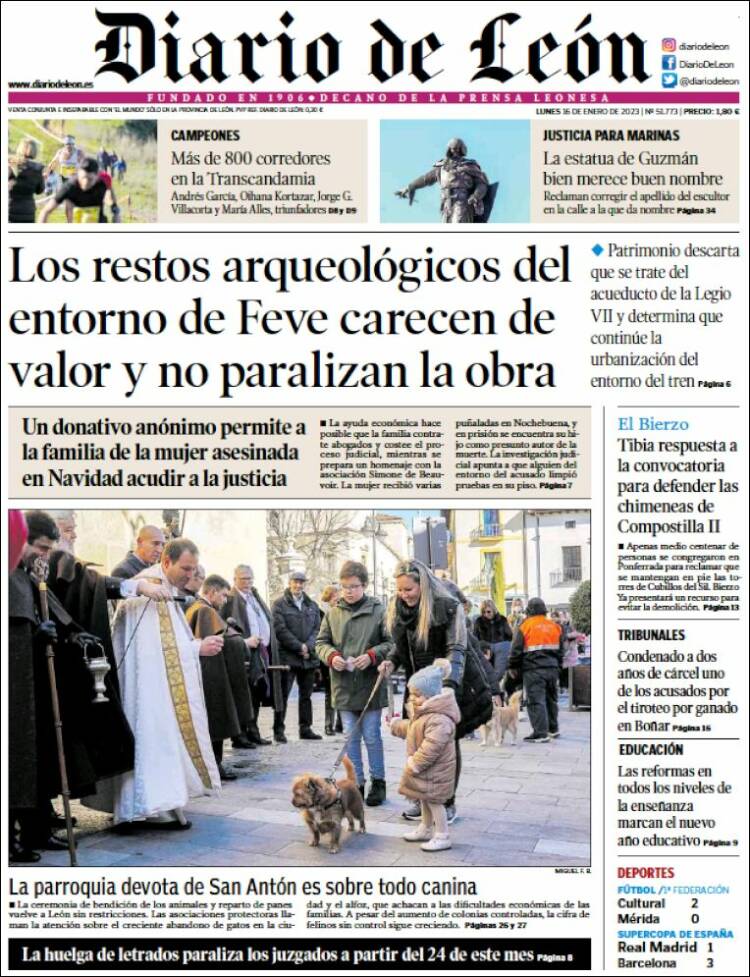 Portada de Diario de León (España)