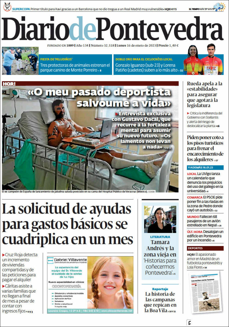 Portada de Diario de Pontevedra (España)