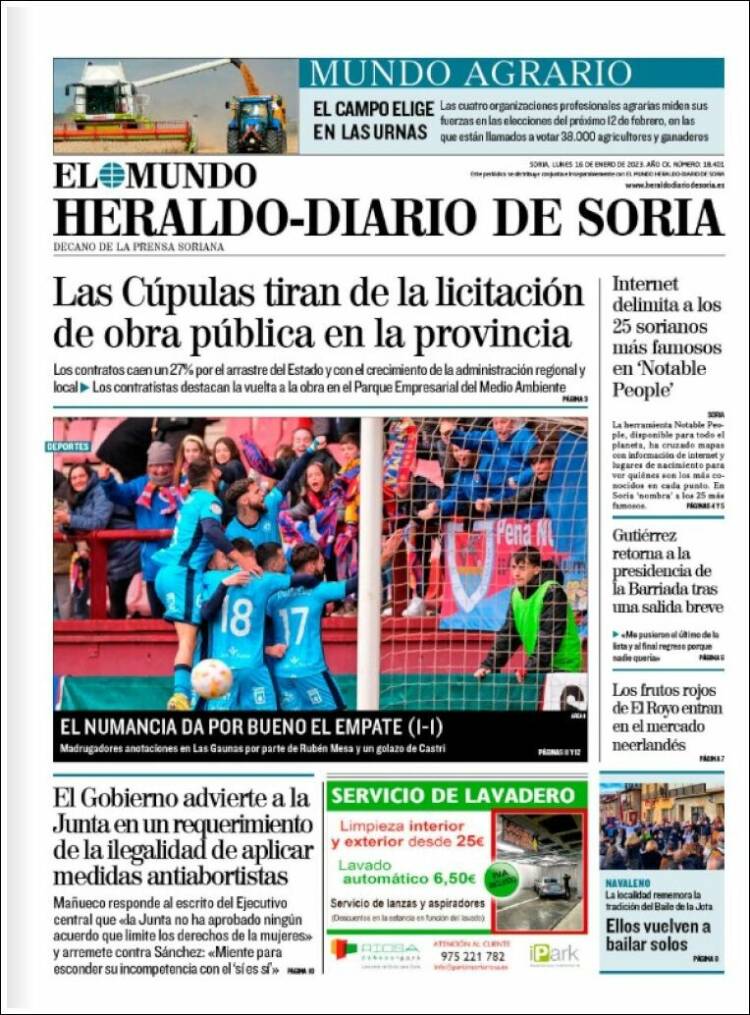 Portada de Diario de Soria (España)