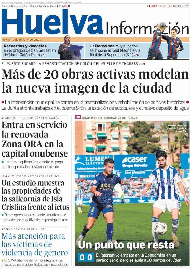 Portada de Huelva Información (España)