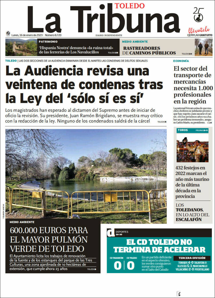 Portada de La Tribuna de Toledo (España)