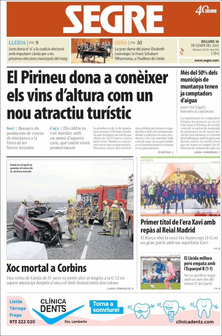 Portada de Segre (España)