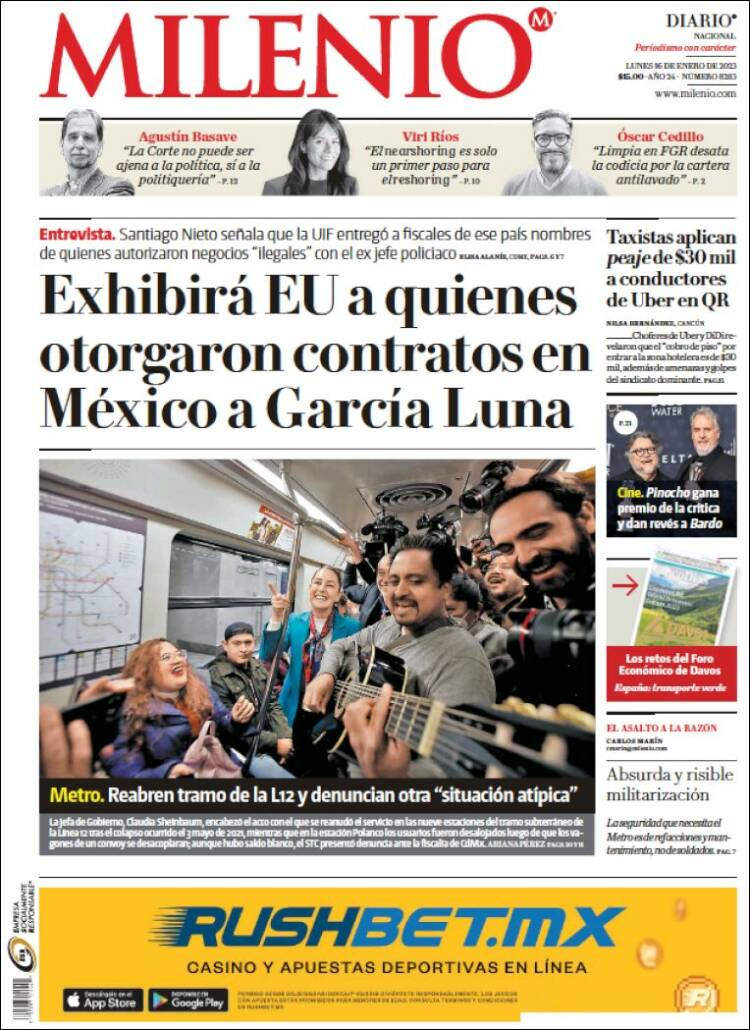 Portada de Milenio (M&eacute;xico)