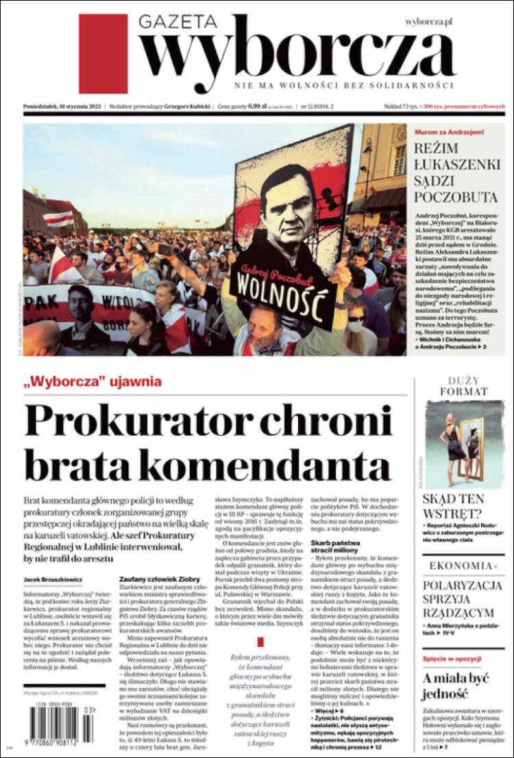 Portada de Gazeta Wyborcza (Polonia)