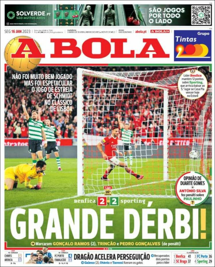 Portada de A Bola (Portugal)