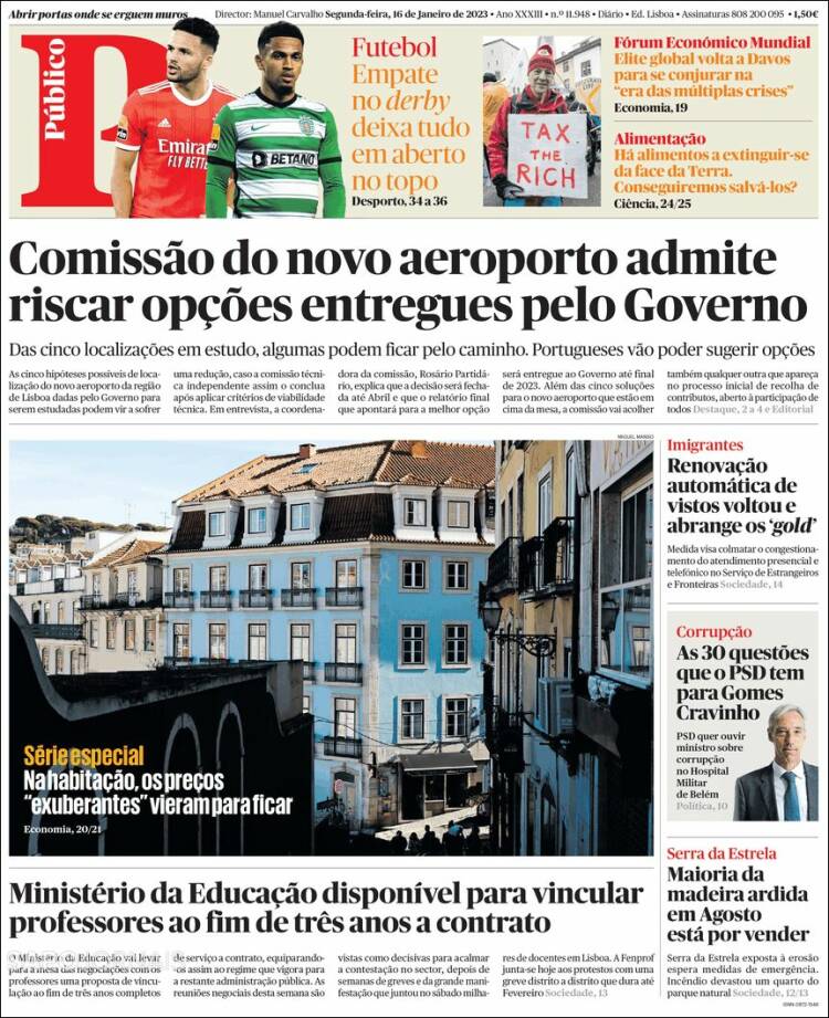 Portada de Público (Portugal)