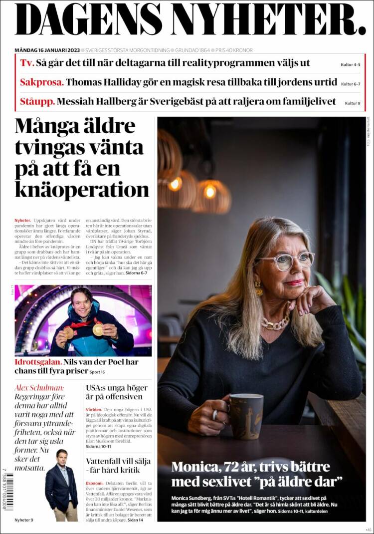 Portada de Dagens Nyheter (Suecia)