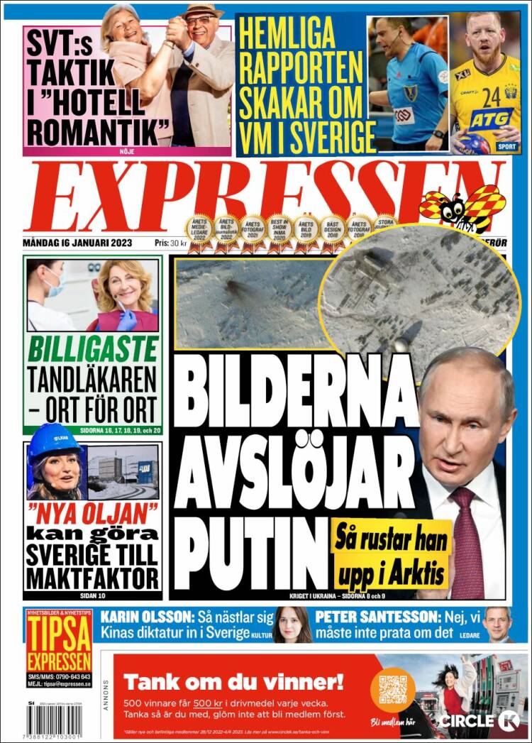 Portada de Expressen (Suecia)