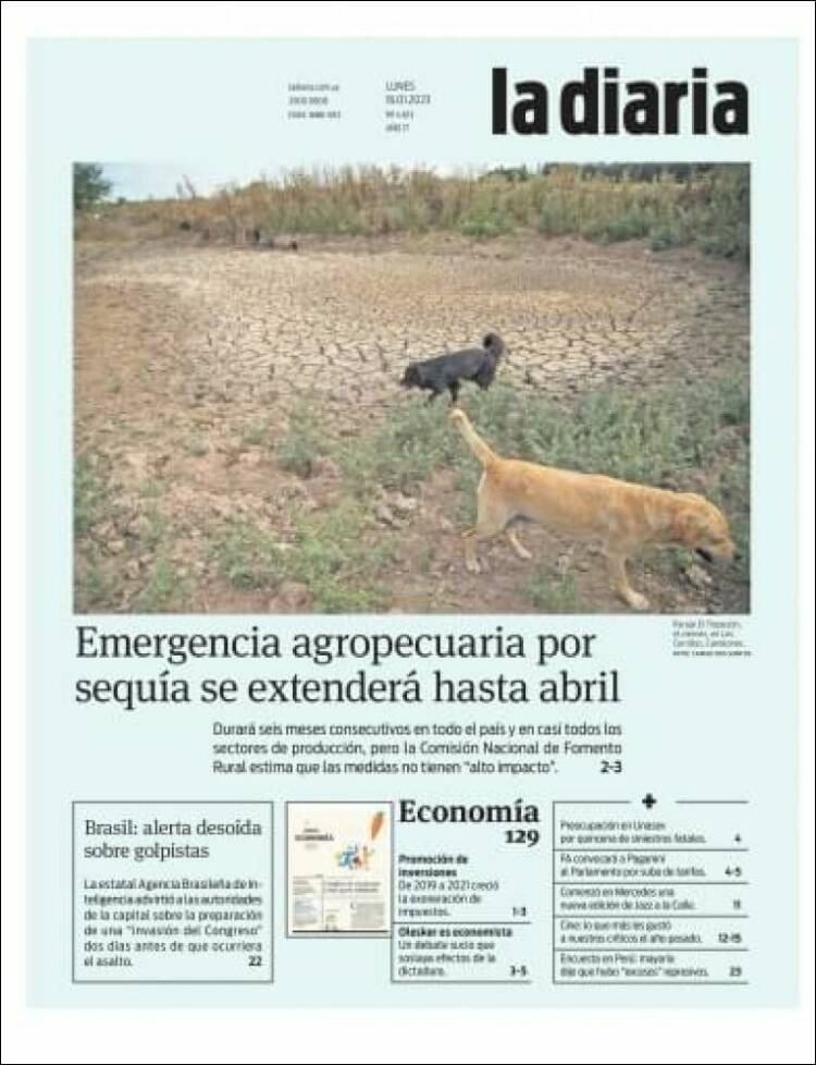 Portada de La Diaria (Uruguay)