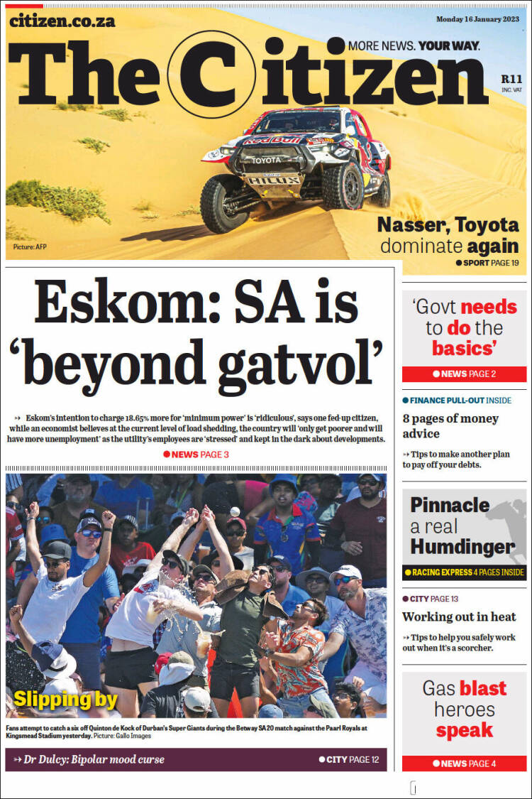 Portada de The Citizen (Sud&aacute;frica)