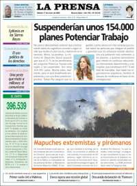 Portada de La Prensa (Argentina)