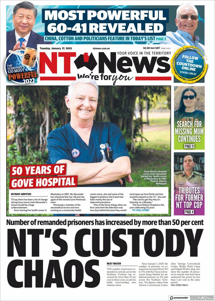 Portada de Northern Territory News (Australia)