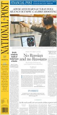 Portada de The National Post (Canadá)