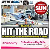 Portada de The Toronto Sun (Canadá)