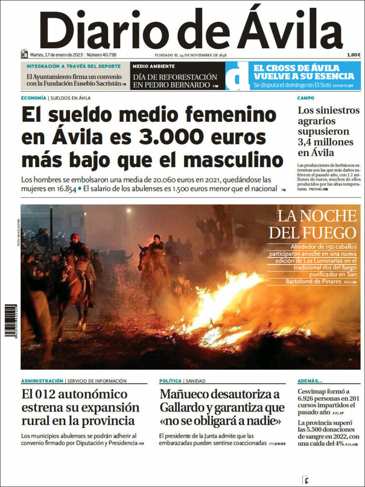 Portada de Diario de Ávila (España)