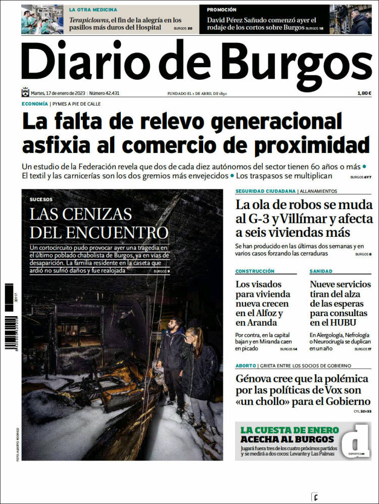 Portada de Diario de Burgos (España)