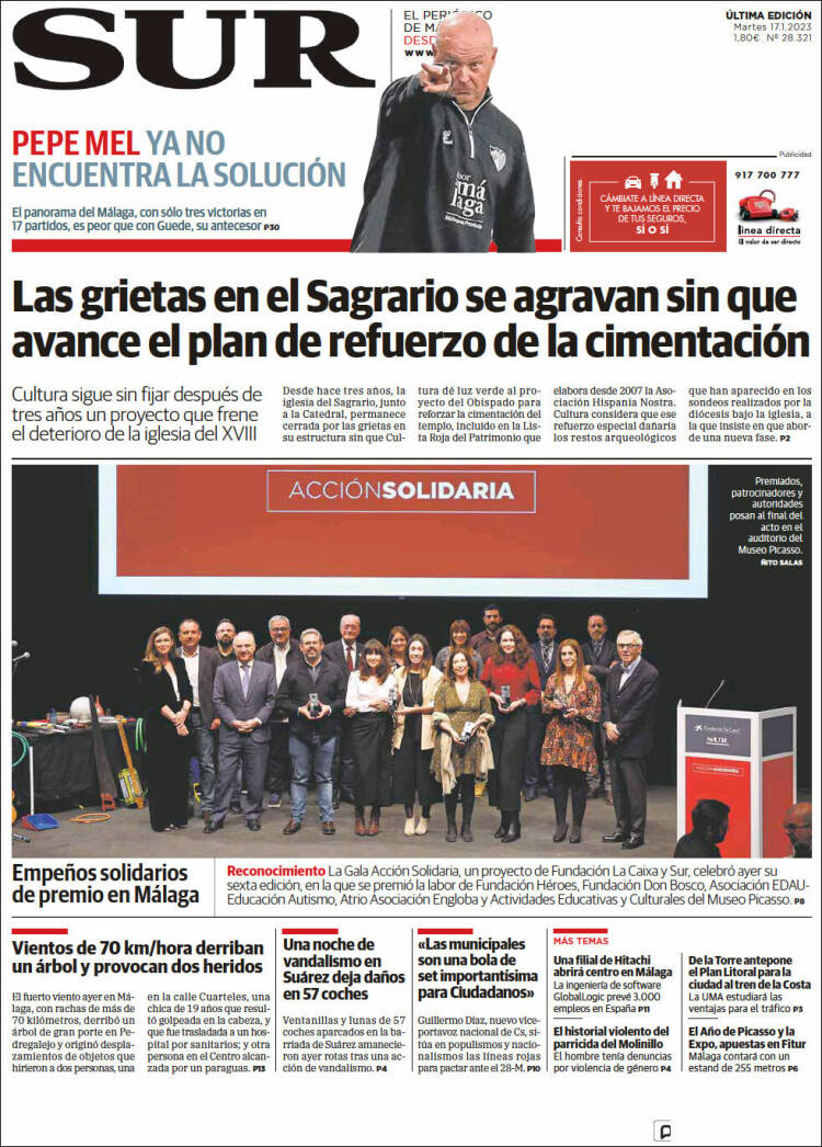 Portada de Diario el Sur (España)