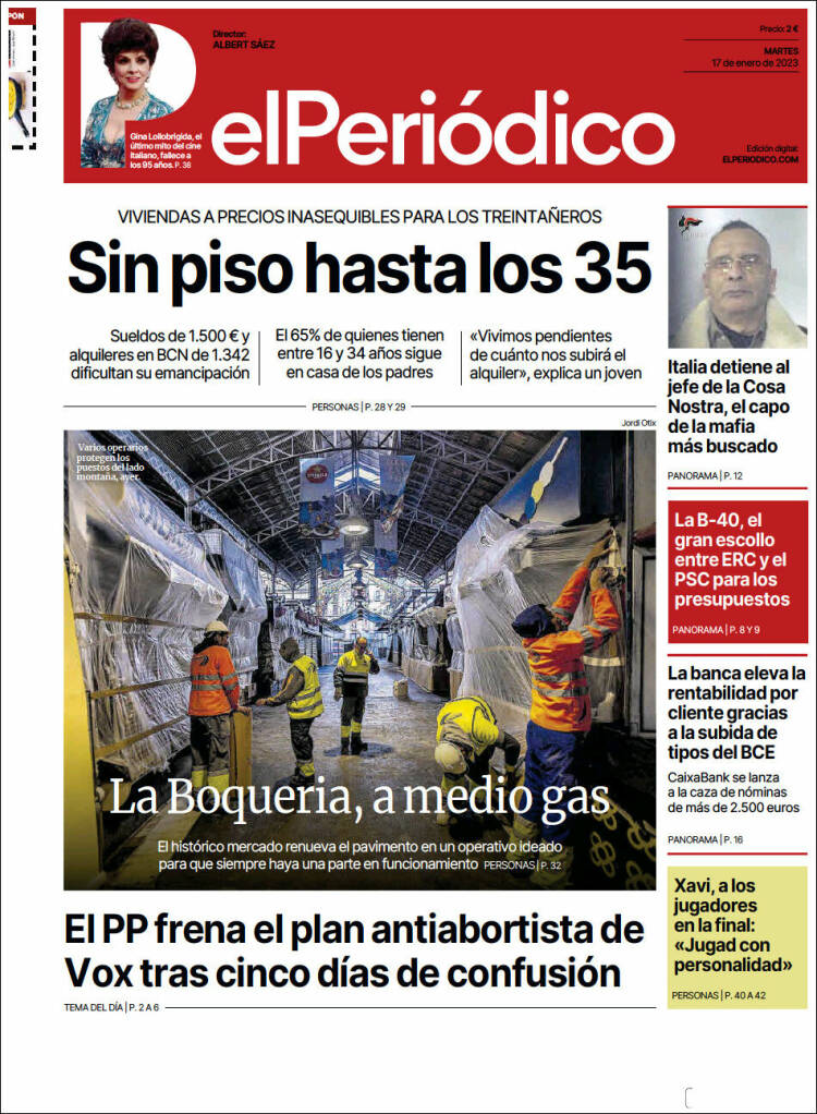 Portada de El Periódico (España)